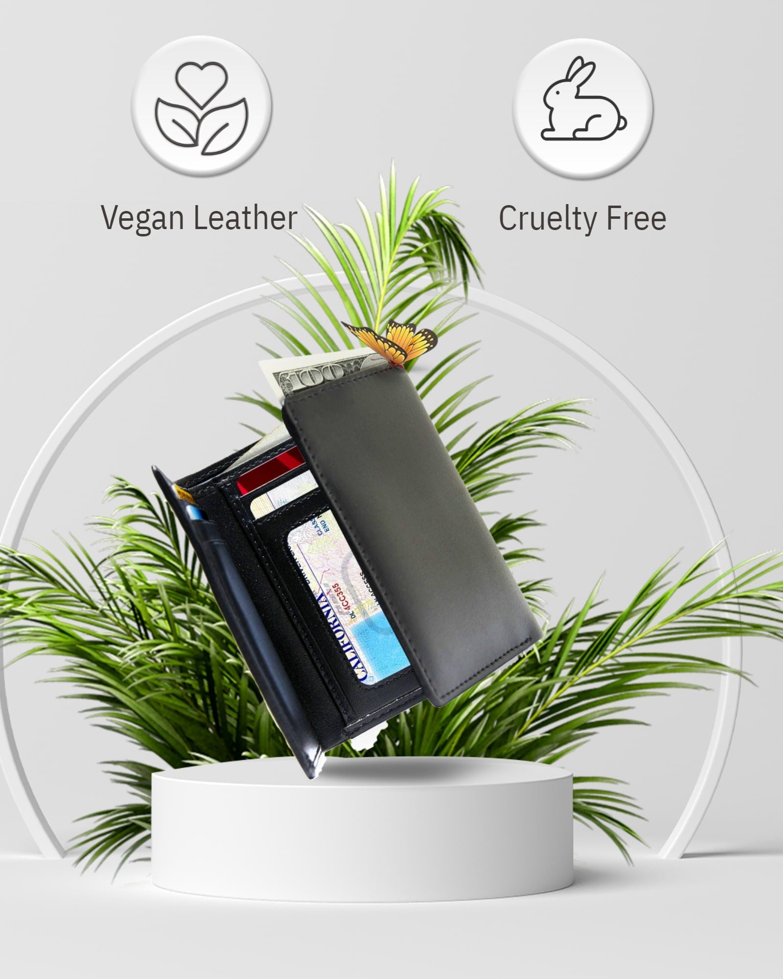 Vegan Trifold Wallet With ID Window