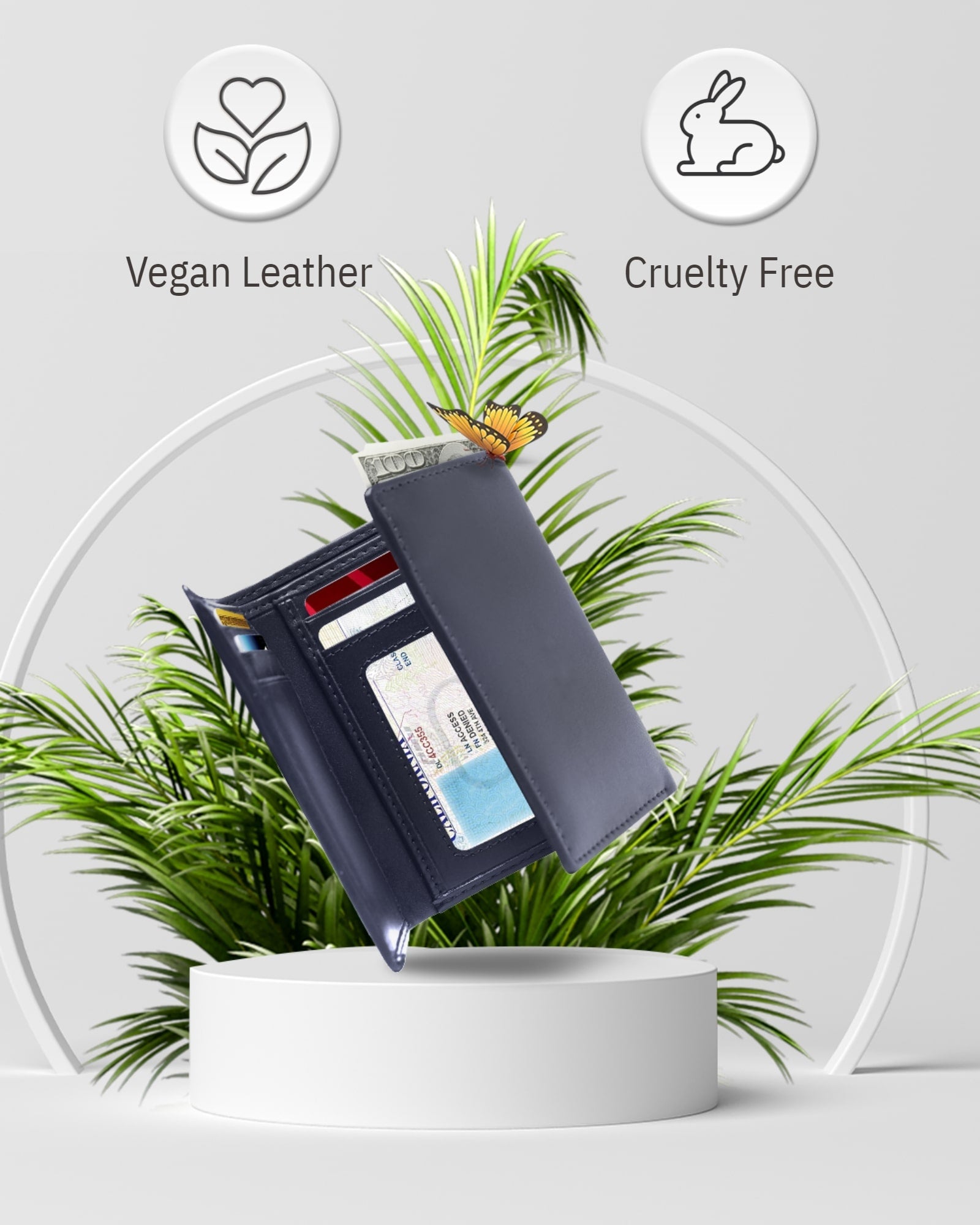 Vegan Trifold Wallet With ID Window