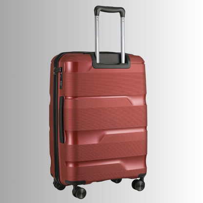 24-inch Red Hardcase Roller Luggage with 360° Wheels & TSA Lock
