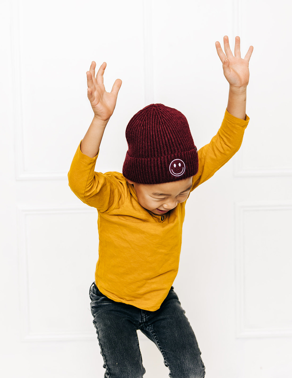 Cozy Smiley Face Knit Beanie