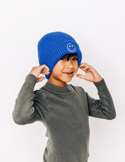 Cozy Smiley Face Knit Beanie