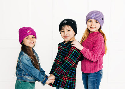 Cozy Smiley Face Knit Beanie