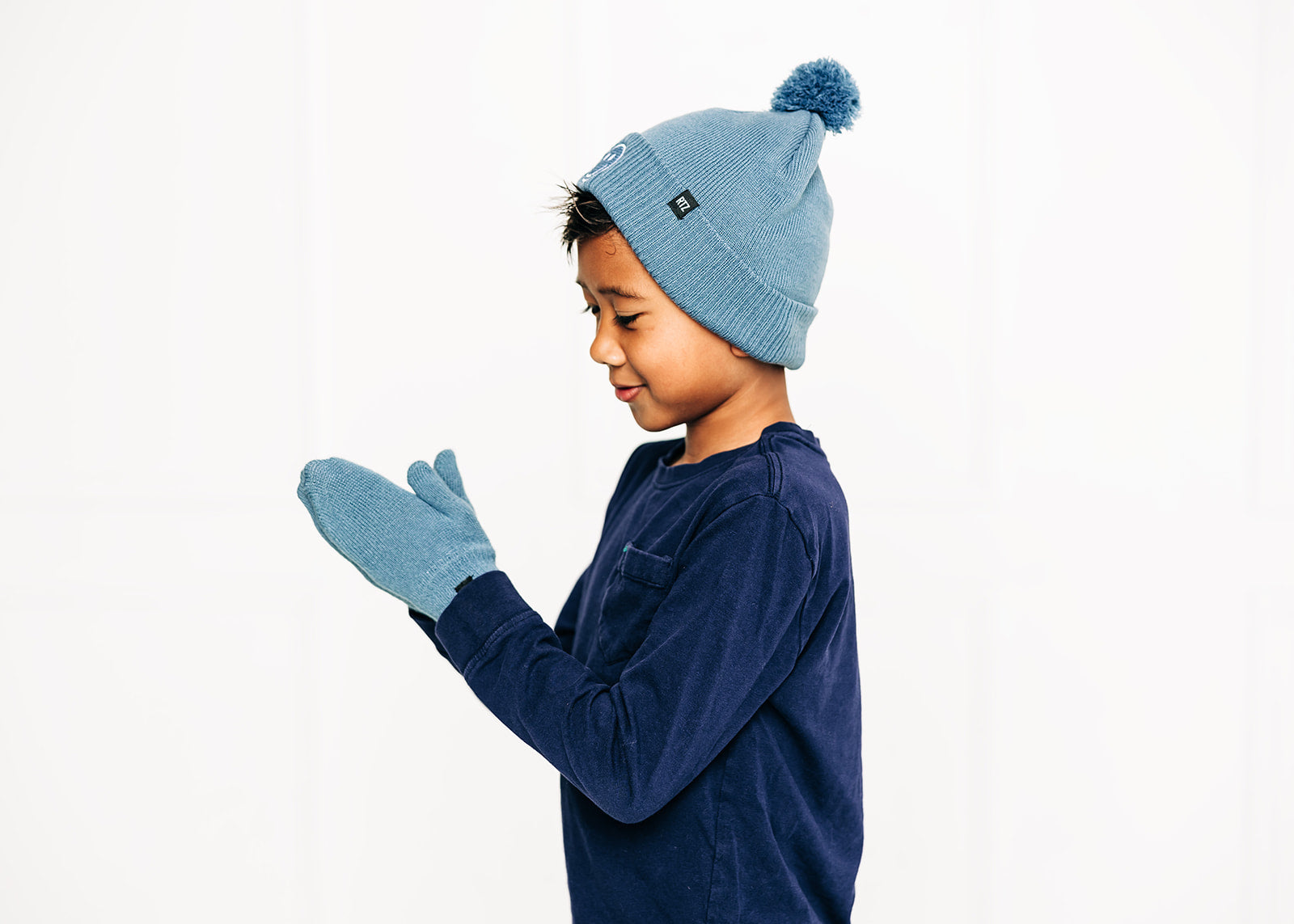 Smiley Pom Pom Beanie Hat