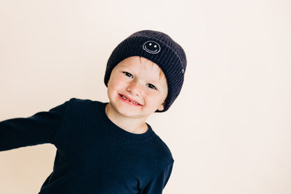 Cozy Smiley Face Knit Beanie