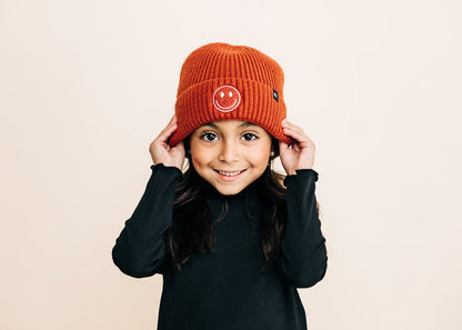 Cozy Smiley Face Knit Beanie