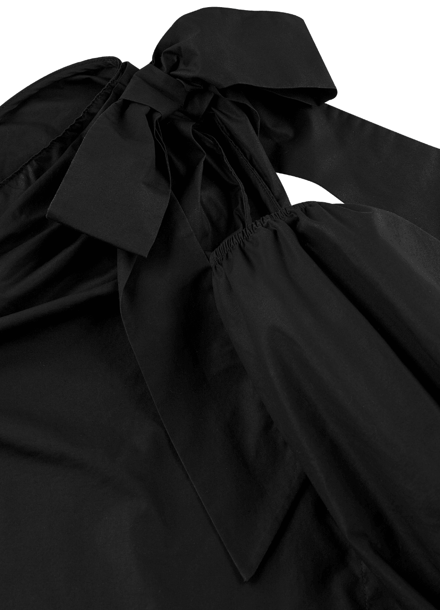 Amuri One Shoulder Black Premium Poplin Blouse