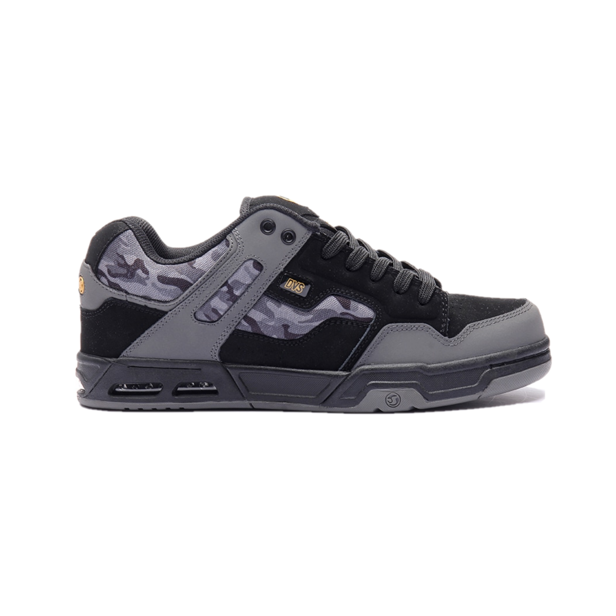 DVS F0000056983 ENDURO HEIR Men's (Medium) Black/Charcoal/Camo Leather & Nubuck Skate Shoes