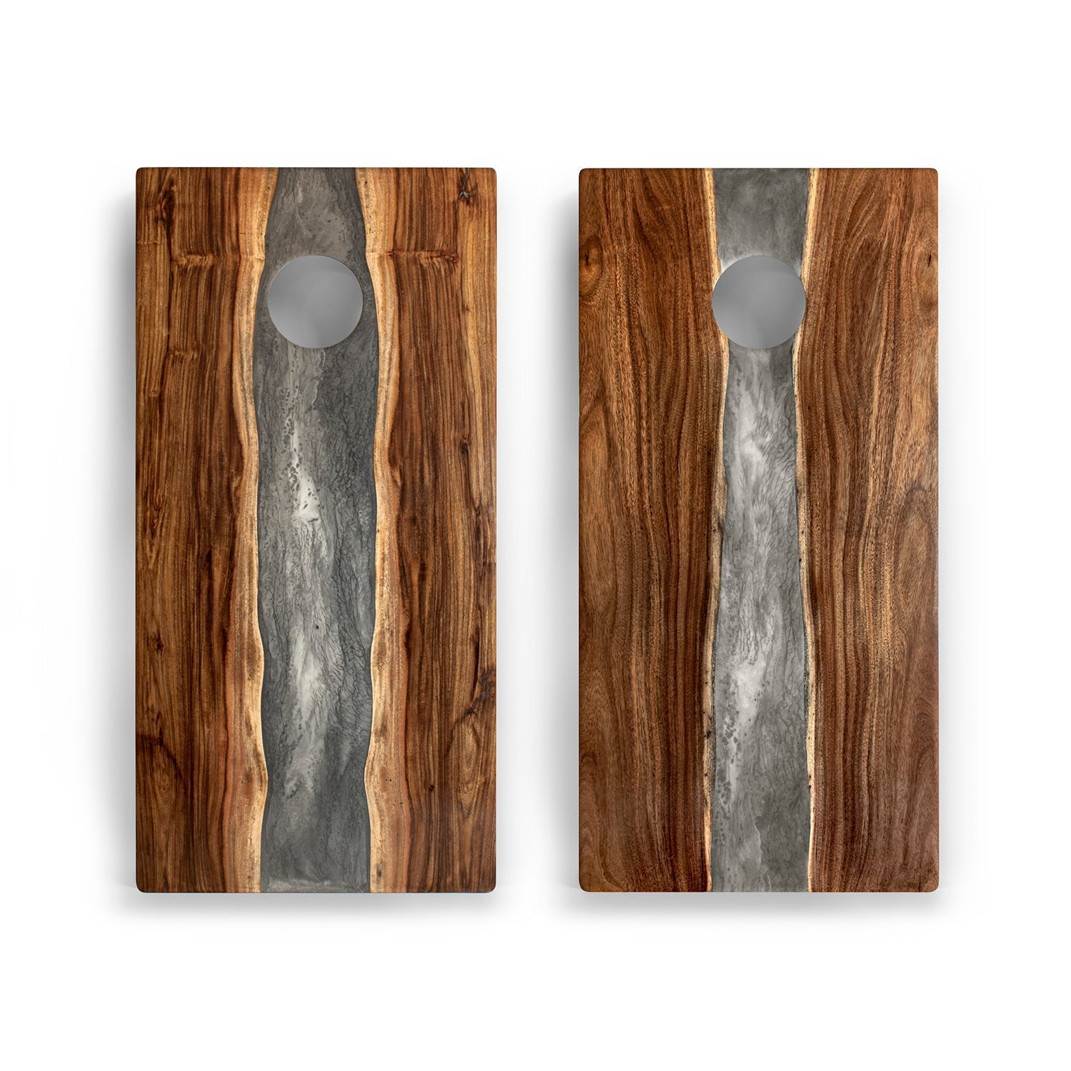 2ft x 4ft Resin & Wood Classic Cornhole Set | Live Edge River Collection