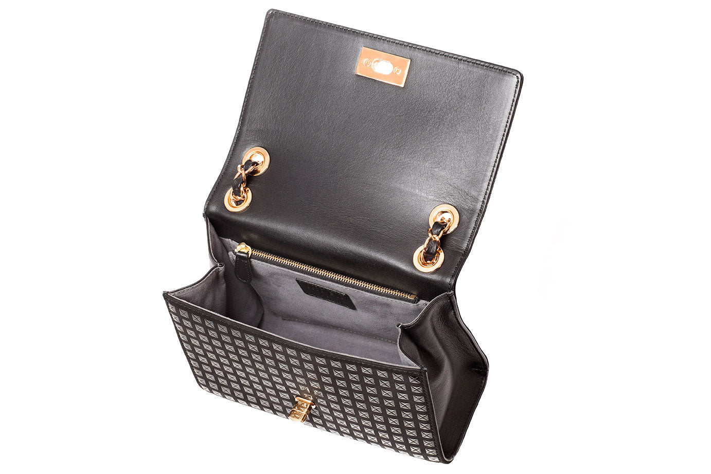 W Chain Shoulder Bag - Studs