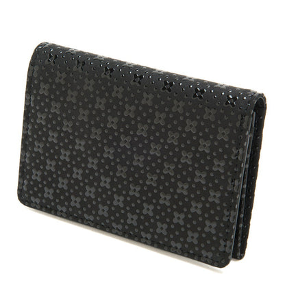 Black textured clutch bag on a white background