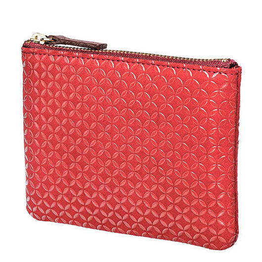 Red textured wallet on a white background