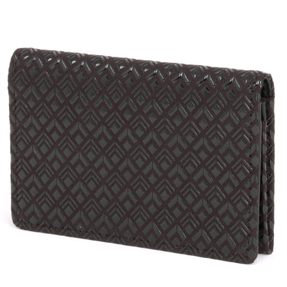Black-brown quilted wallet on a white background