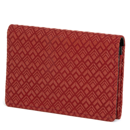 Red textured wallet on a white background