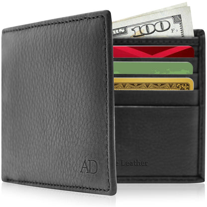 Leather Bifold Wallet with ID Window