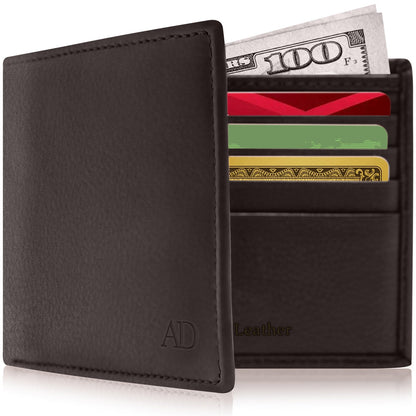 Leather Bifold Wallet with ID Window