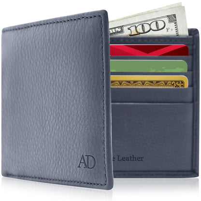 Leather Bifold Wallet with ID Window