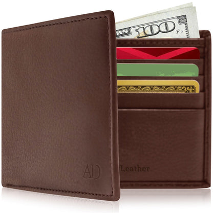 Leather Bifold Wallet with ID Window