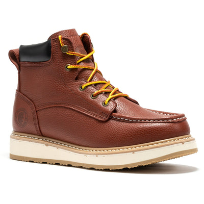 Walker Men's 6 Inch Brown Soft Toe Wedge Work Boots SAP360