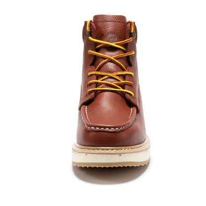 Walker Men's 6 Inch Brown Soft Toe Wedge Work Boots SAP360