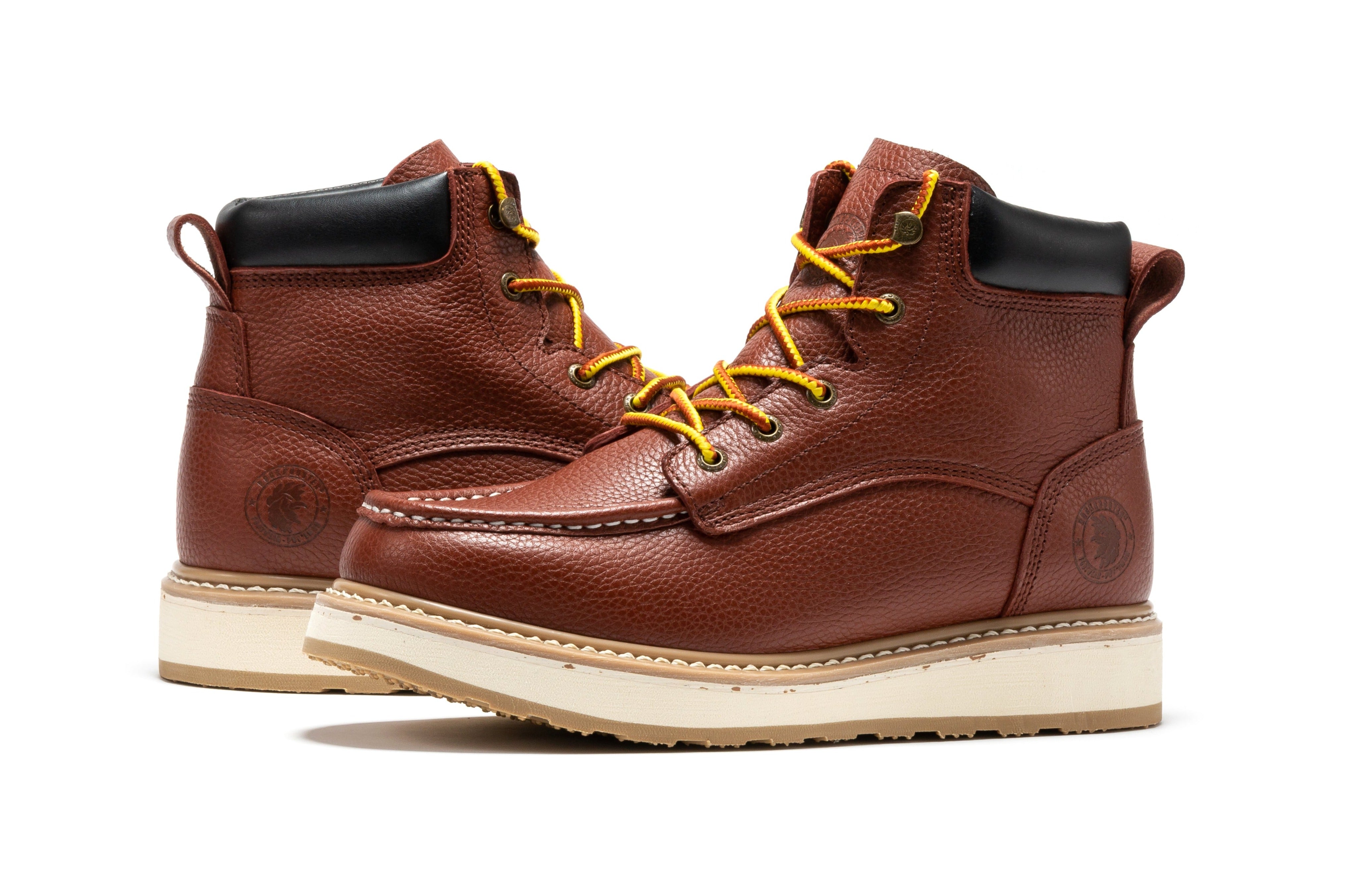 Walker Men's 6 Inch Brown Soft Toe Wedge Work Boots SAP360