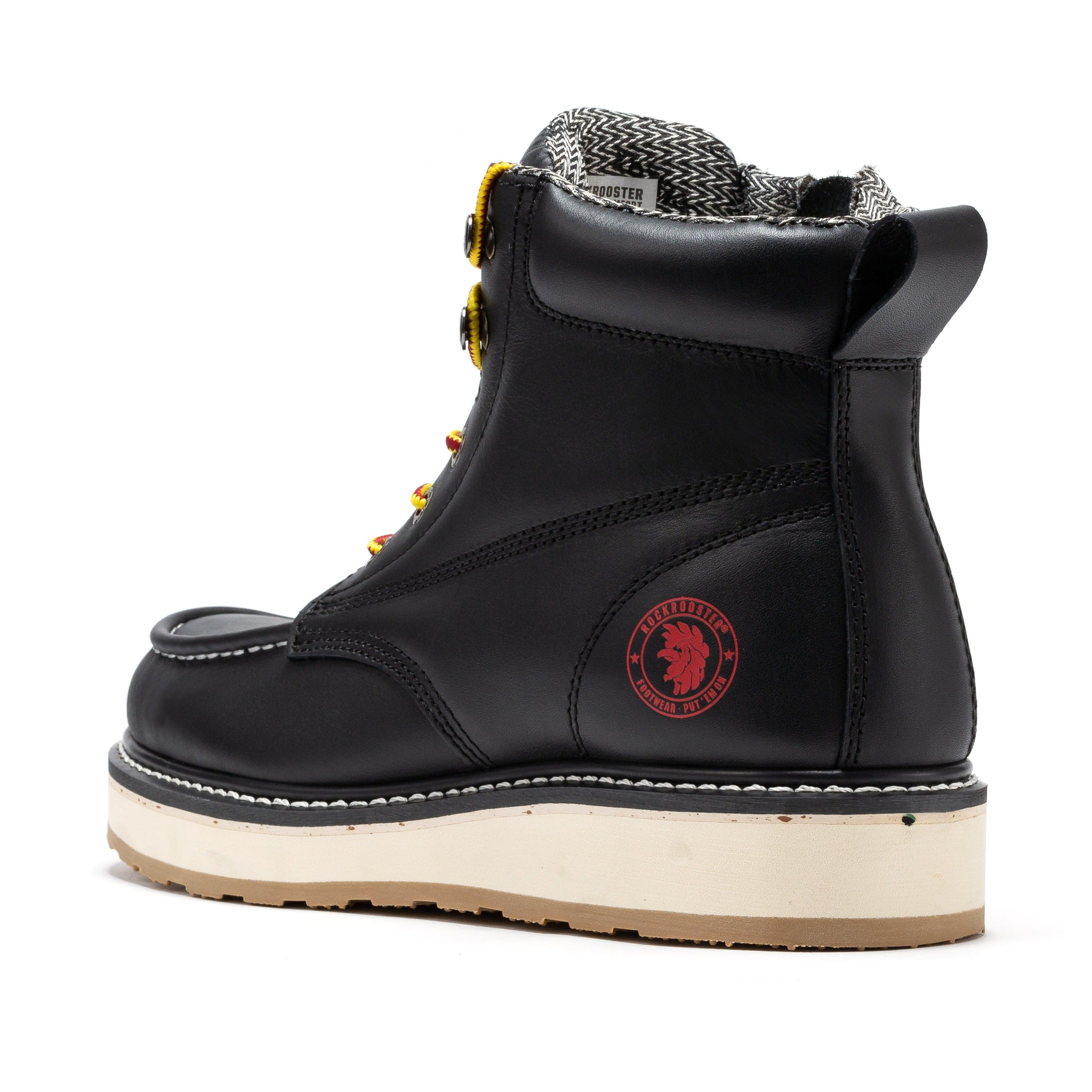 Magnolia Men's 6 inch Black Soft Toe Zip Sided Wedge Work Boots SAP310