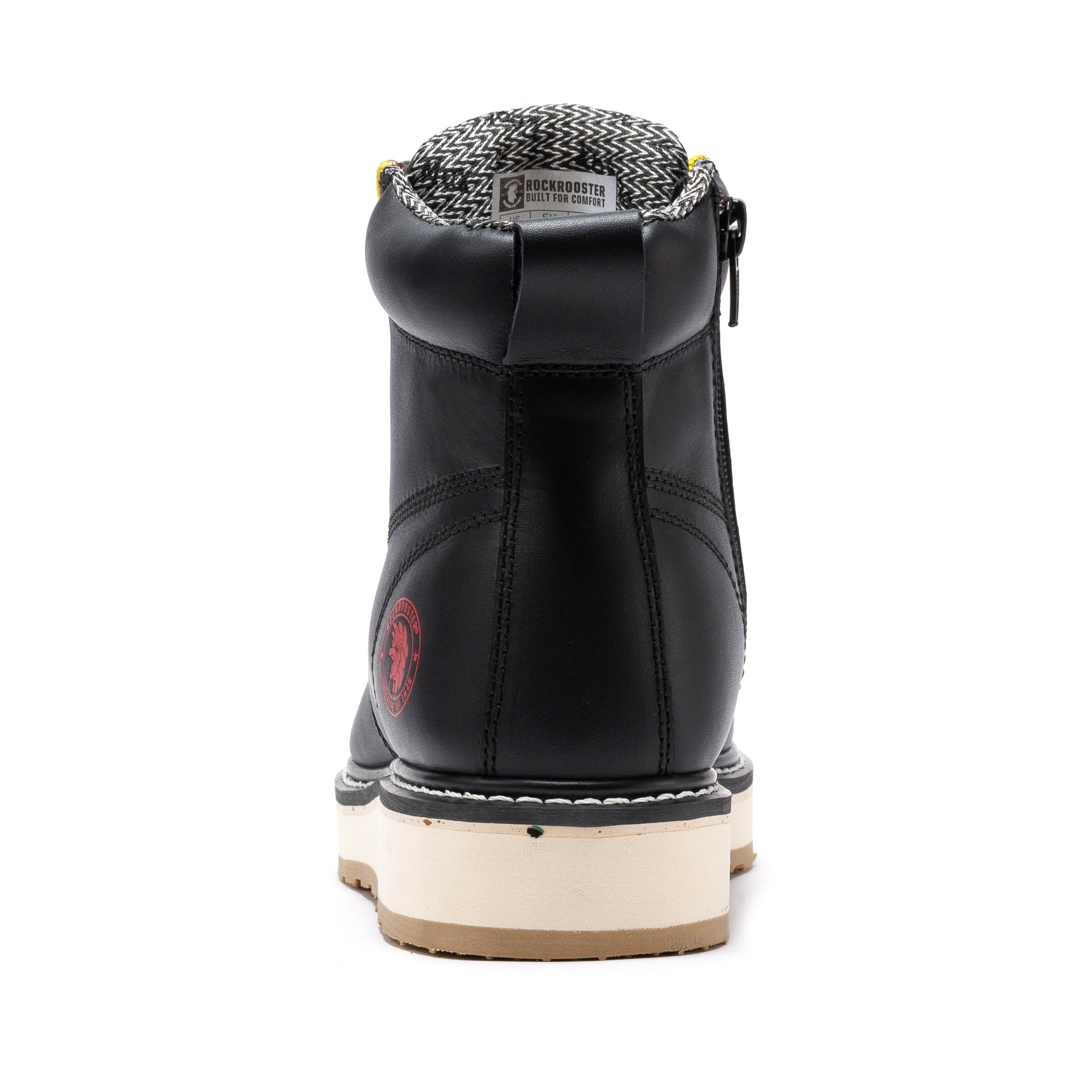 Magnolia Men's 6 inch Black Soft Toe Zip Sided Wedge Work Boots SAP310