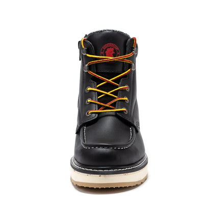 Magnolia Men's 6 inch Black Soft Toe Zip Sided Wedge Work Boots SAP310