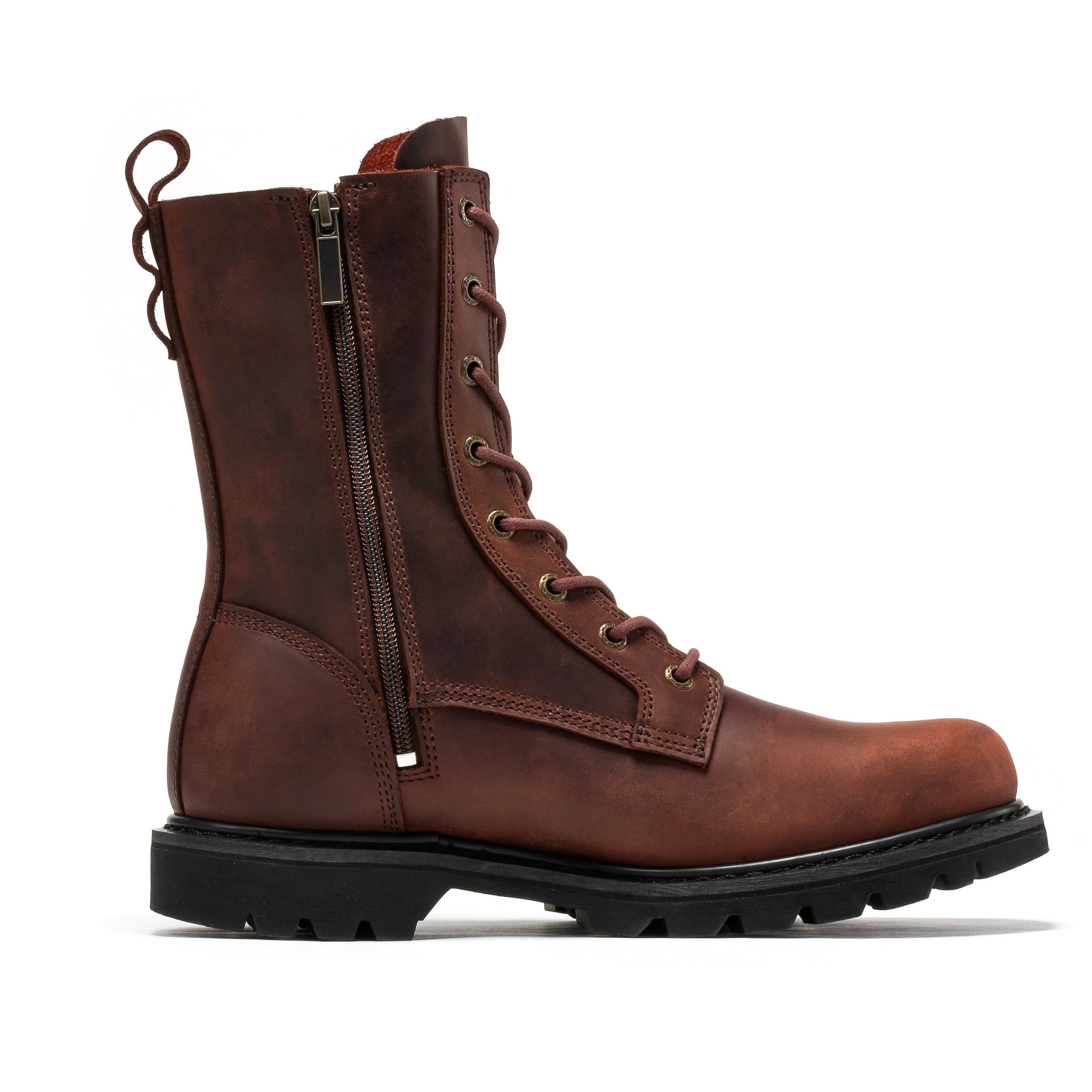 Mantua Men's 8 inch Zip-sided Soft Toe Lug Sole Work Boots SAP130