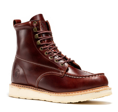 Norwood Cherry Brown Men's 6 inch Soft Toe Wedge Work Boots SAP600