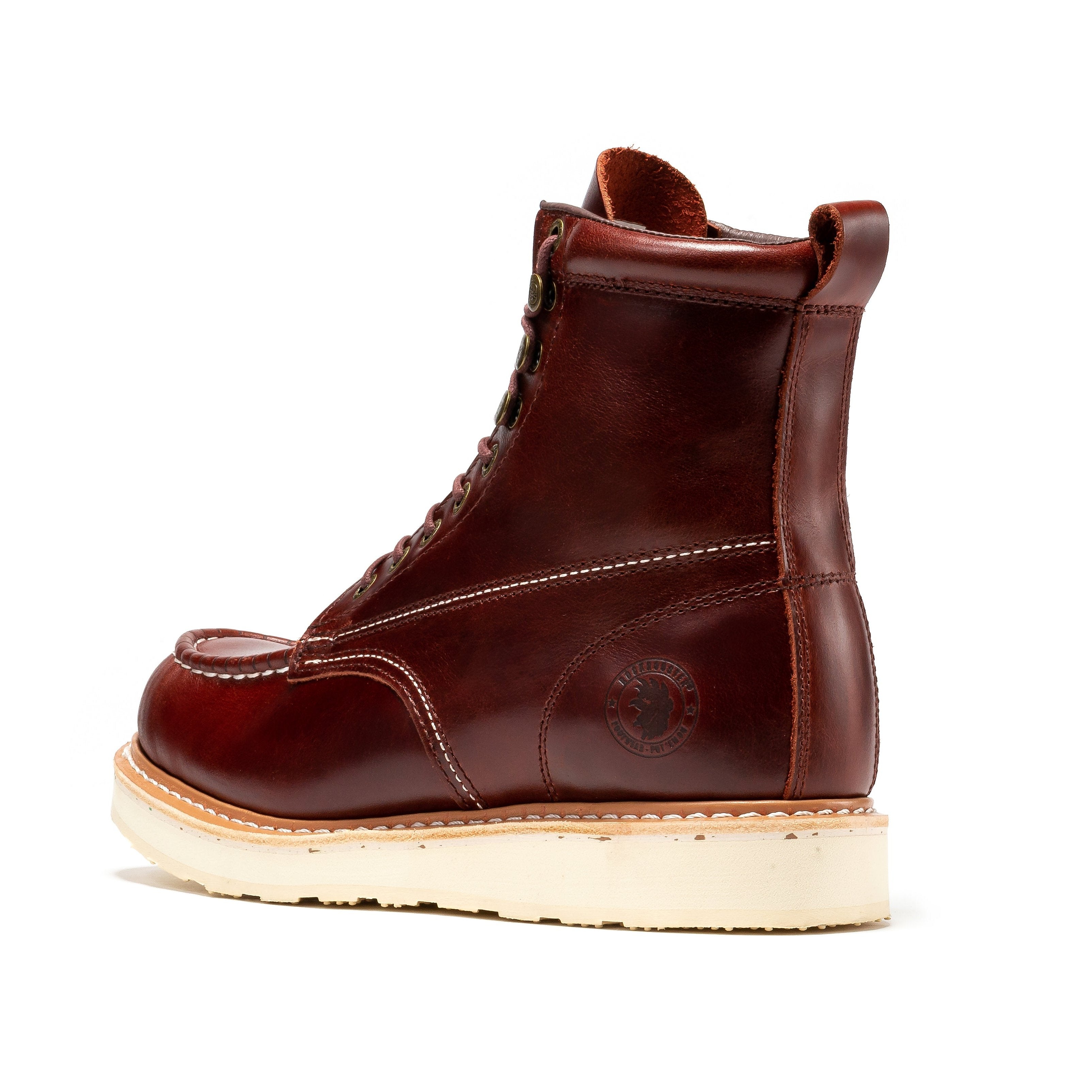 Norwood Cherry Brown Men's 6 inch Soft Toe Wedge Work Boots SAP600