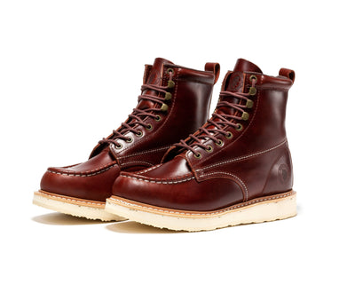Norwood Cherry Brown Men's 6 inch Soft Toe Wedge Work Boots SAP600