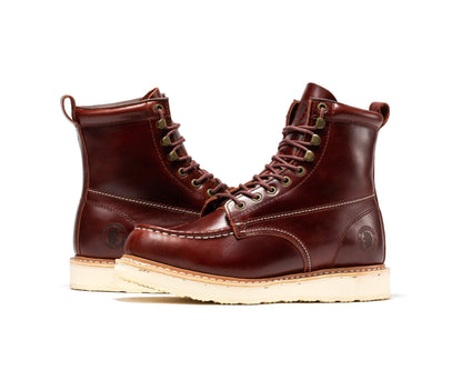 Norwood Cherry Brown Men's 6 inch Soft Toe Wedge Work Boots SAP600