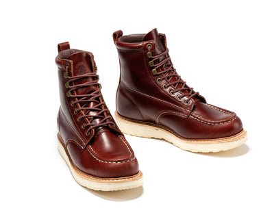 Norwood Cherry Brown Men's 6 inch Soft Toe Wedge Work Boots SAP600