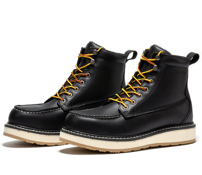 Trinidad Men's 6 inch Black Steel Toe Wedge Work Boots SAP2301