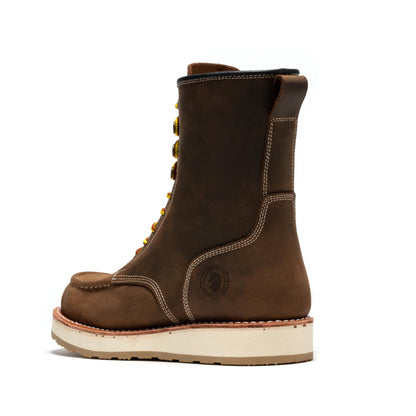 Mantua Men's 8 inch Dark Brown Soft Toe Wedge Work Boots SAP308