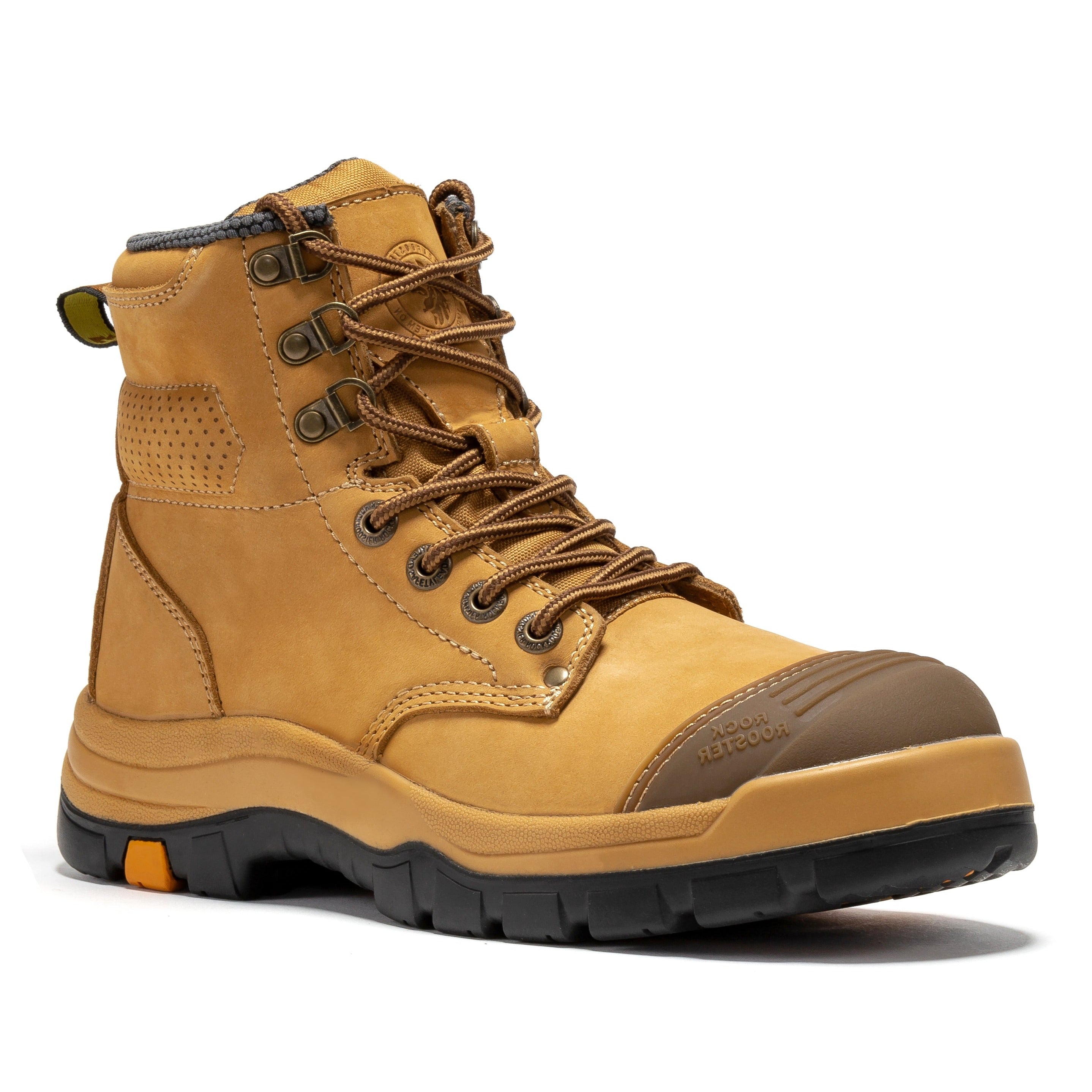 Madison Tan 6 inch Zip-sided Steel Toe Leather Work Boots AK052