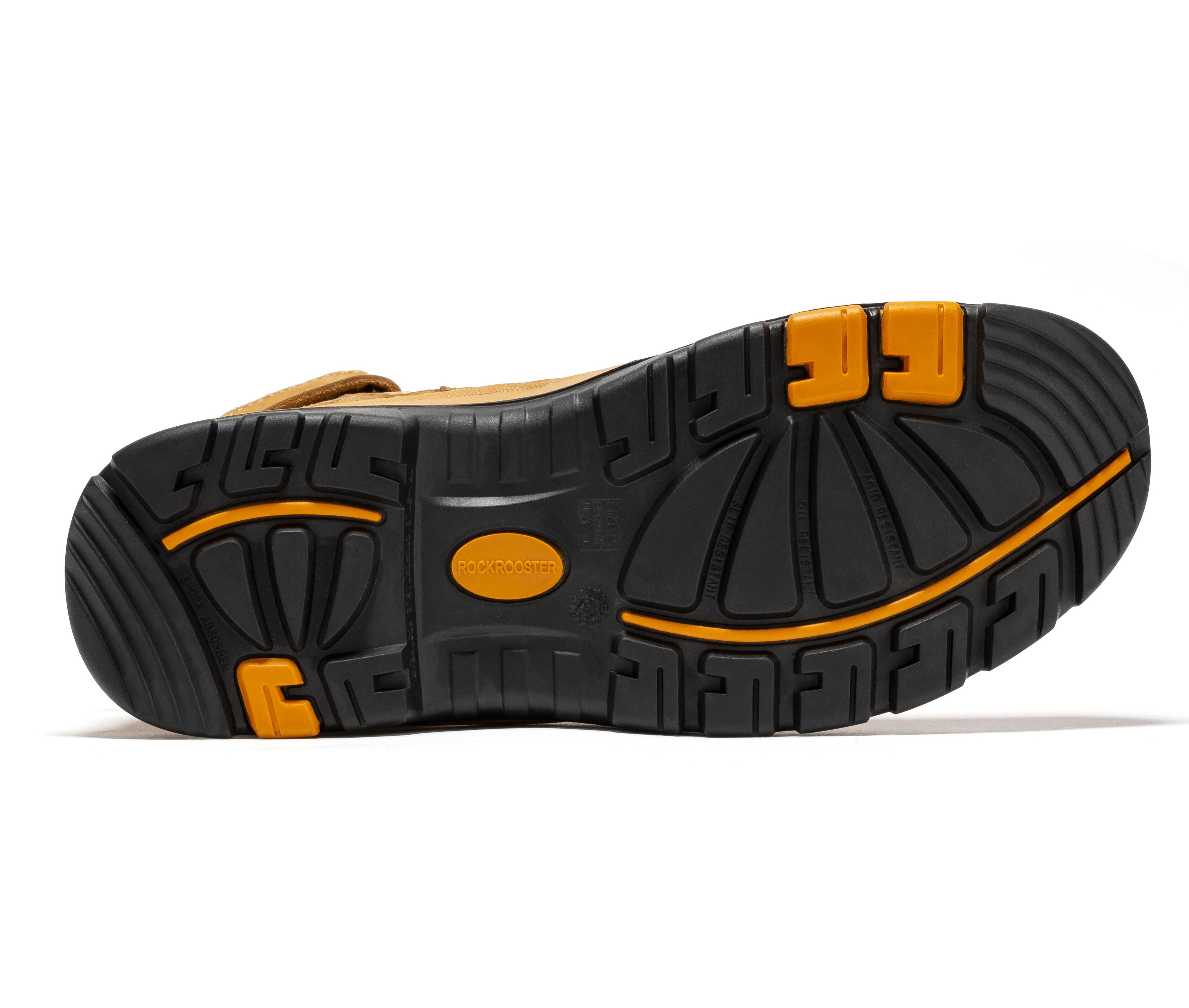 Madison Tan 6 inch Zip-sided Steel Toe Leather Work Boots AK052