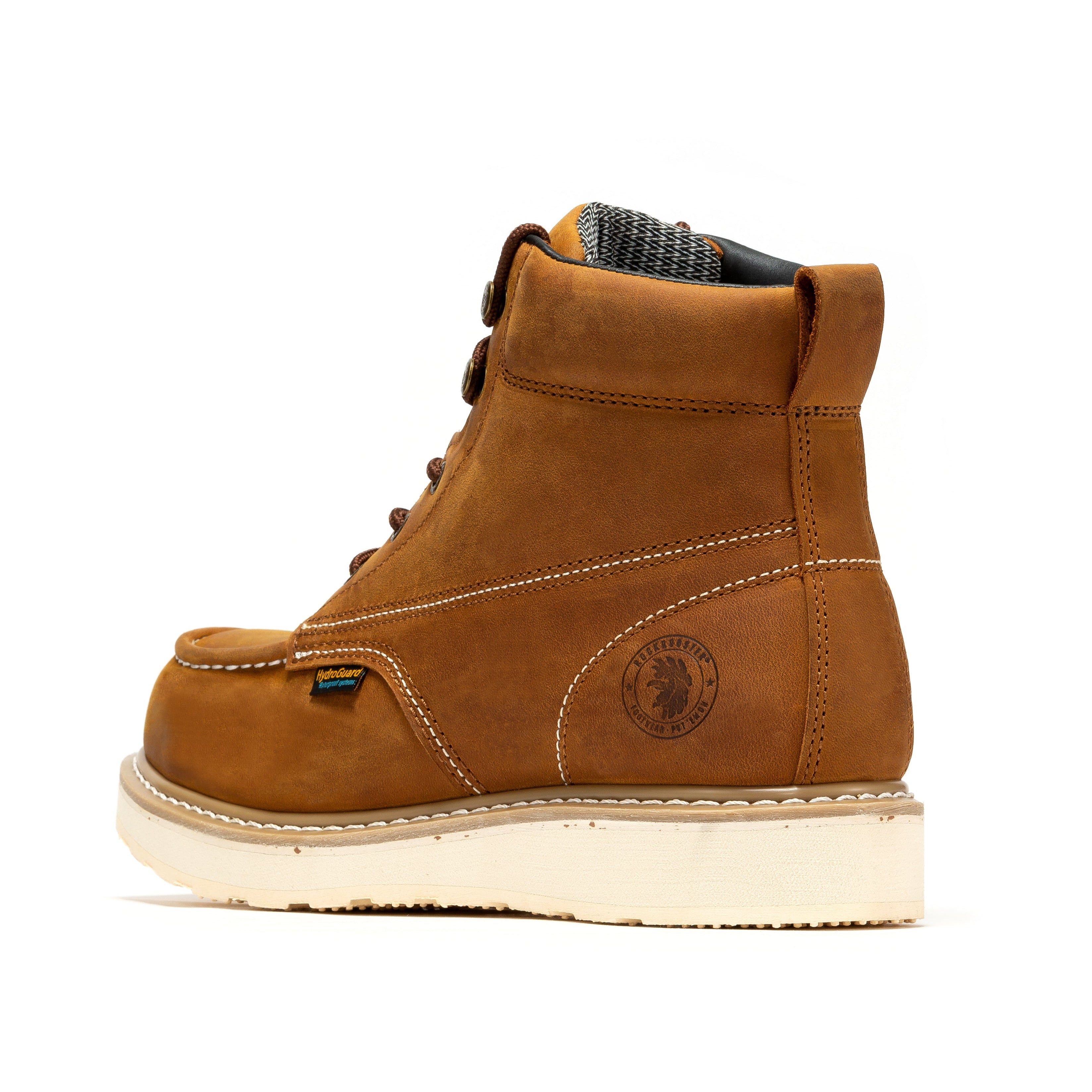 Edgewood Men's 6 inch Brown Steel Toe Waterproof Wedge Work Boots SAP858