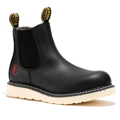 Capitola Men's 6 inch Black Steel Toe Wedge Work Boots SAP101