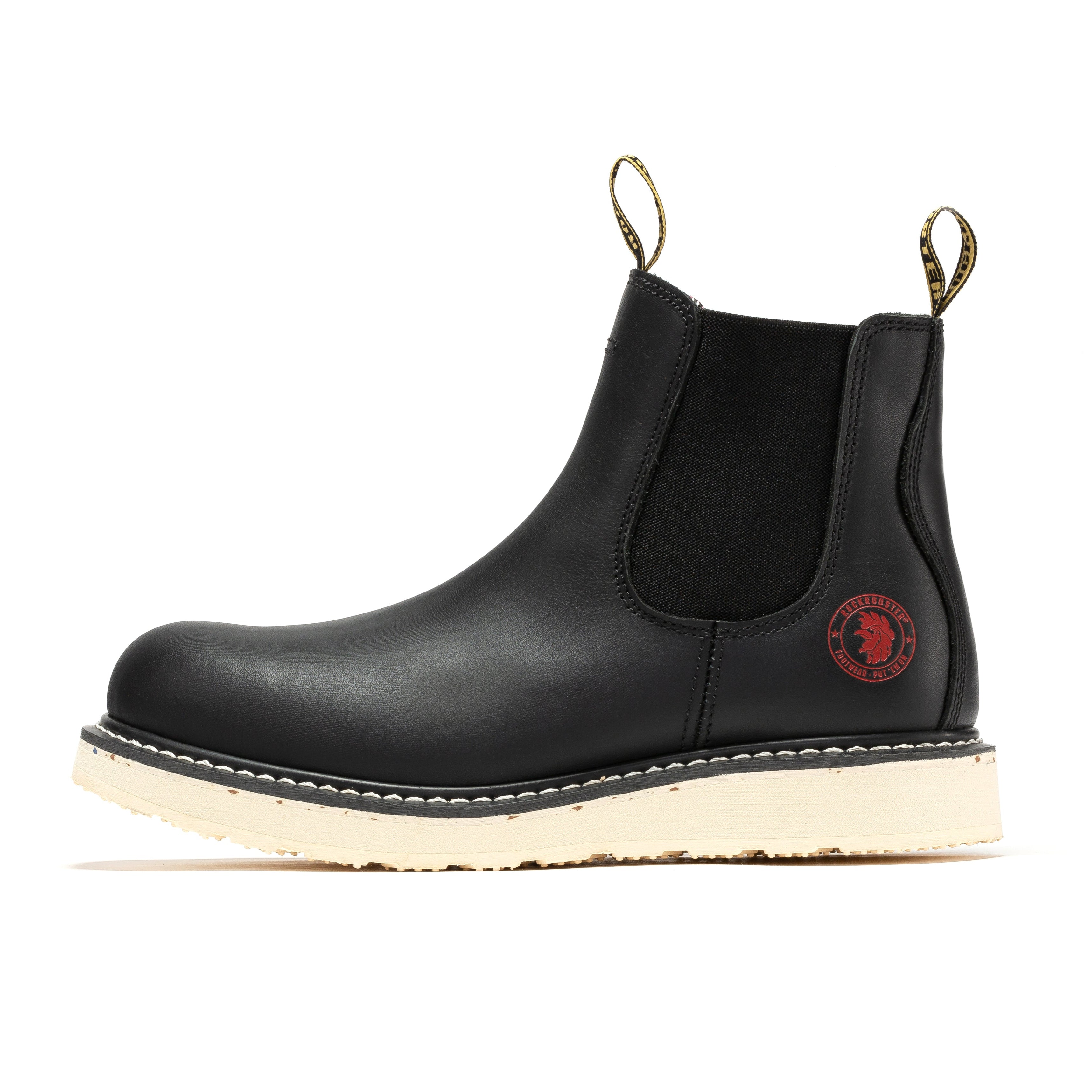 Capitola Men's 6 inch Black Steel Toe Wedge Work Boots SAP101