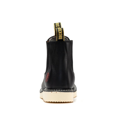 Capitola Men's 6 inch Black Steel Toe Wedge Work Boots SAP101