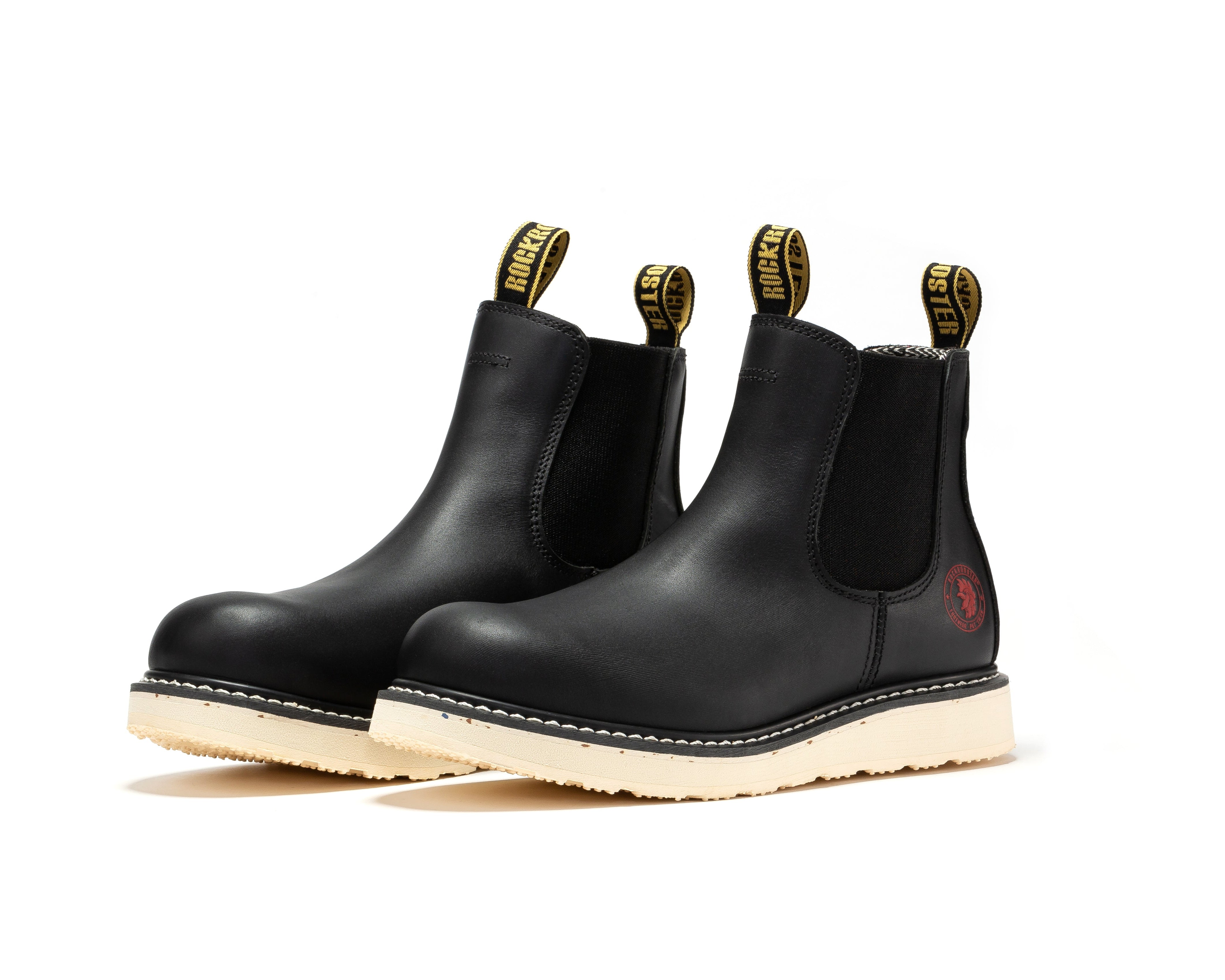 Capitola Men's 6 inch Black Steel Toe Wedge Work Boots SAP101