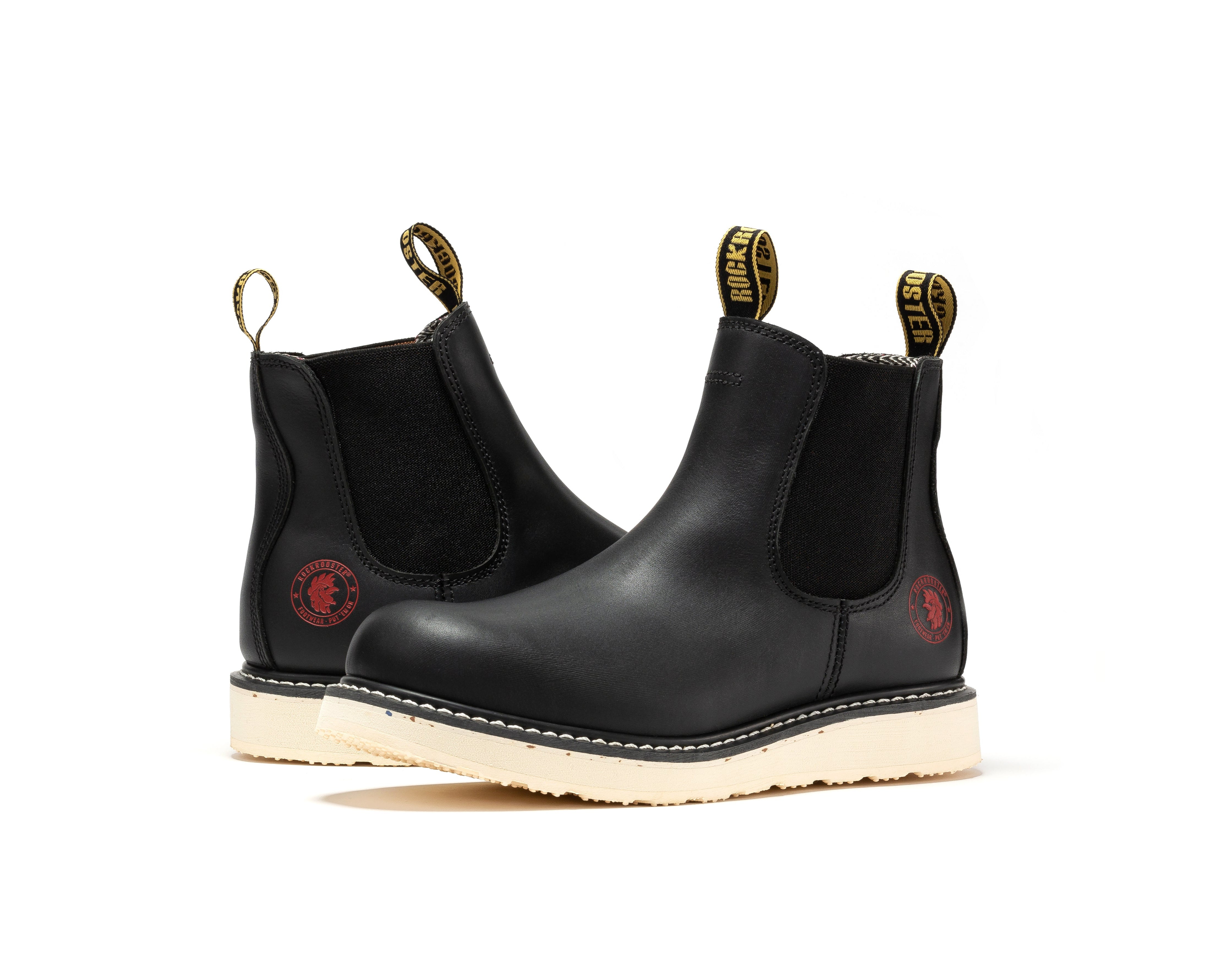 Capitola Men's 6 inch Black Steel Toe Wedge Work Boots SAP101