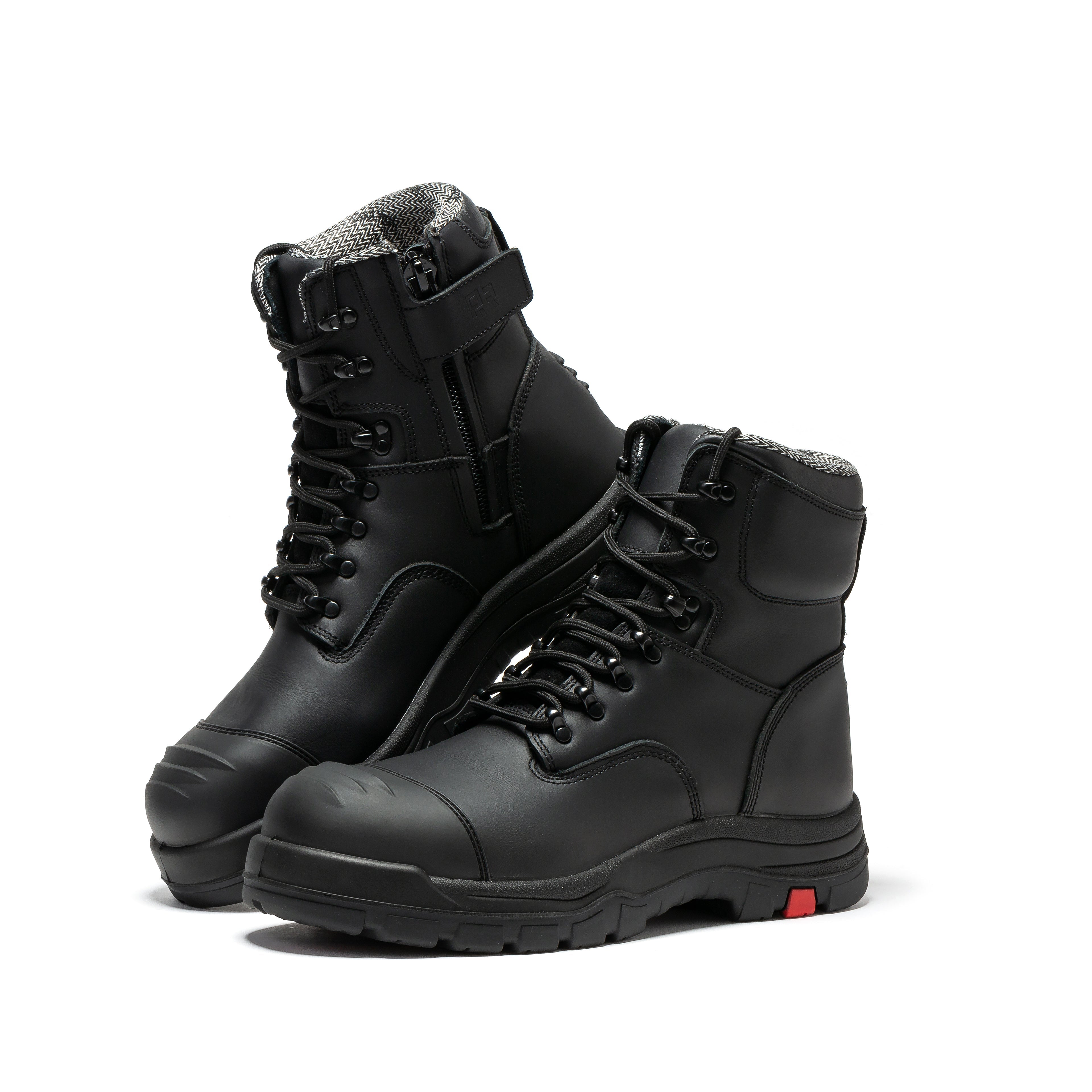 Roslyn Black 7 inch Zip-sided Composite Toe Leather Work Boots CP245Z