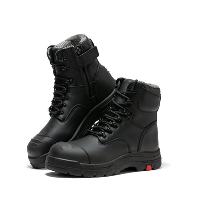 Roslyn Black 7 inch Zip-sided Composite Toe Leather Work Boots CP245Z
