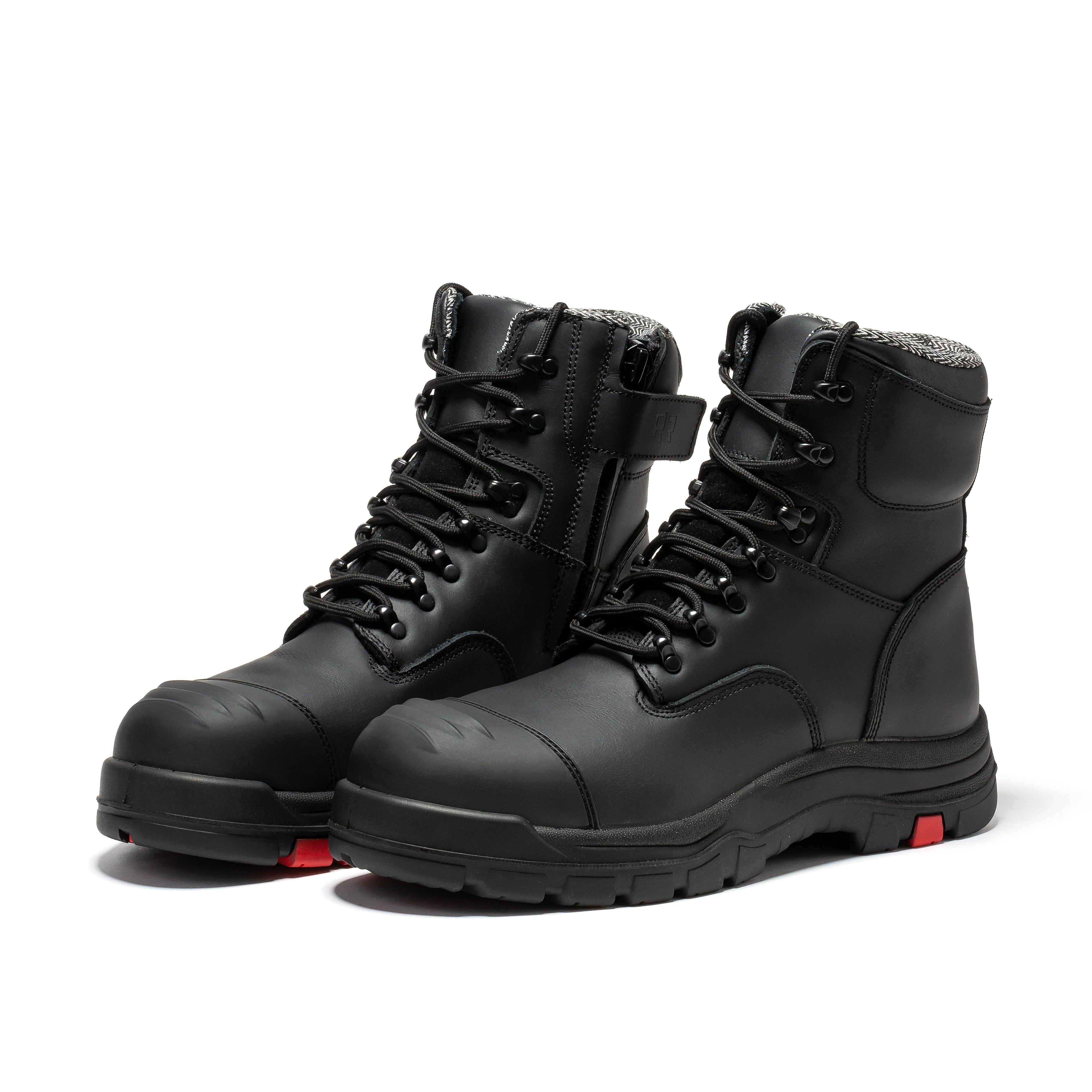 Roslyn Black 7 inch Zip-sided Composite Toe Leather Work Boots CP245Z