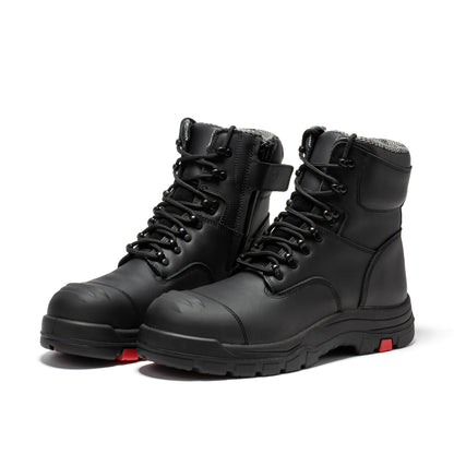 Roslyn Black 7 inch Zip-sided Composite Toe Leather Work Boots CP245Z