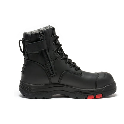 Roslyn Black 7 inch Zip-sided Composite Toe Leather Work Boots CP245Z
