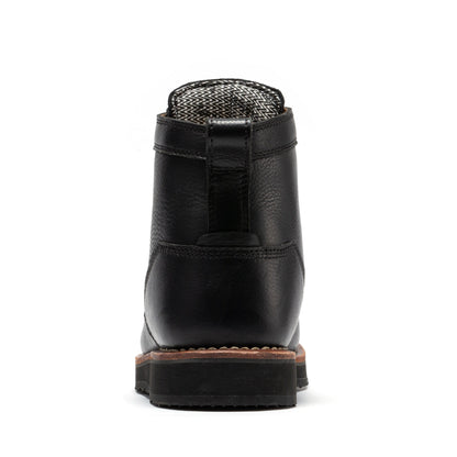 Edgewood Men's 6 Inch Black Steel Toe Wedge Work Boots SAP610BK