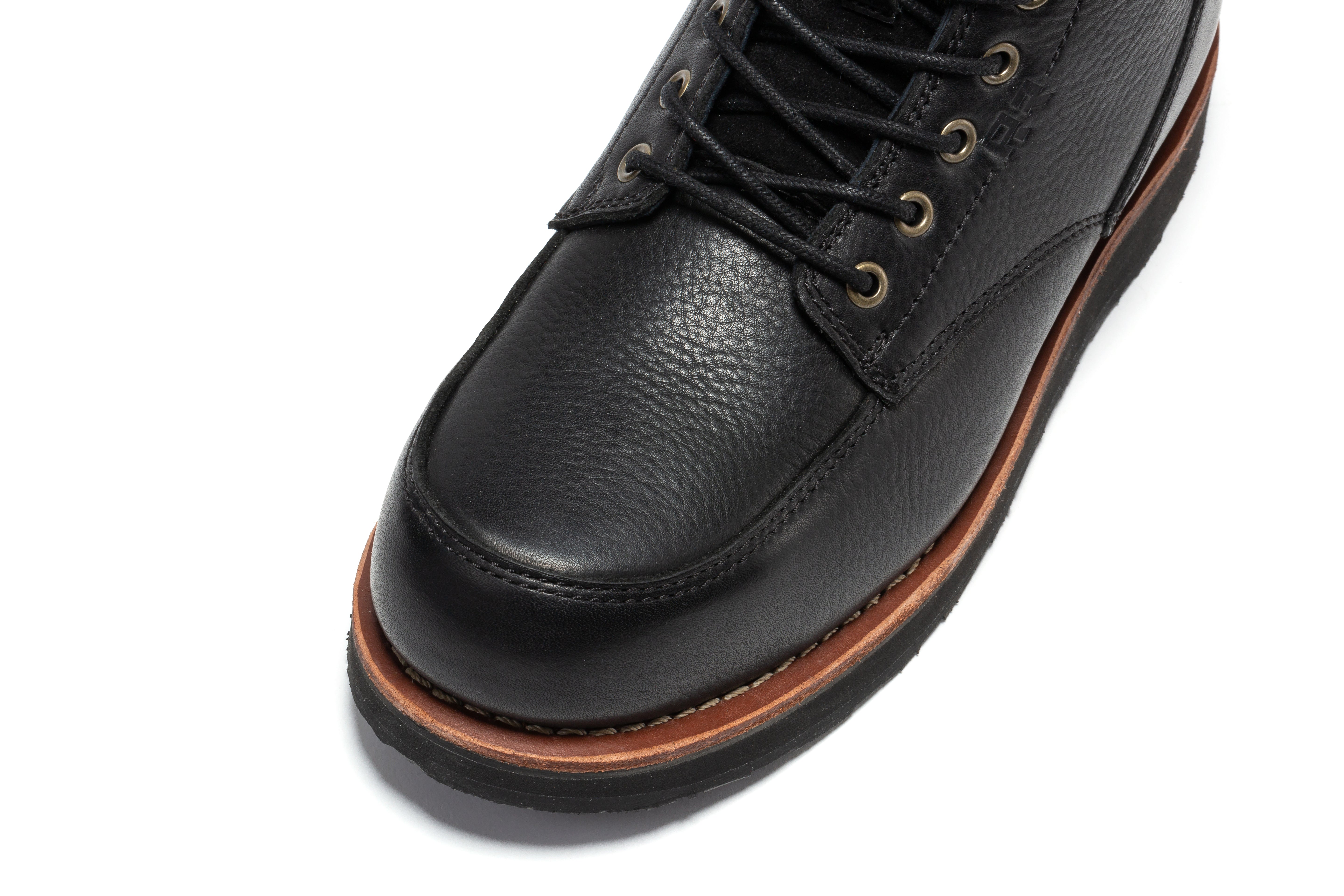 Edgewood Men's 6 Inch Black Steel Toe Wedge Work Boots SAP610BK